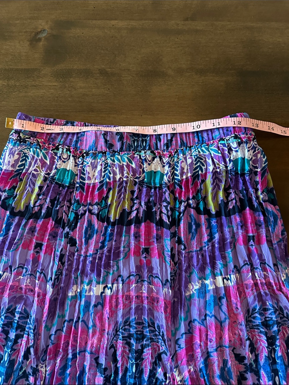 Allison Daley Petites Purple Multicolored Printed Pleated Midi Skirt Small - Picture 4 of 4